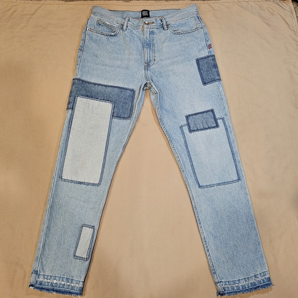 BDG‎ Urban Outfitters Dad Slim Taper Fit Patchwork Jean Mens Size 32 X 34